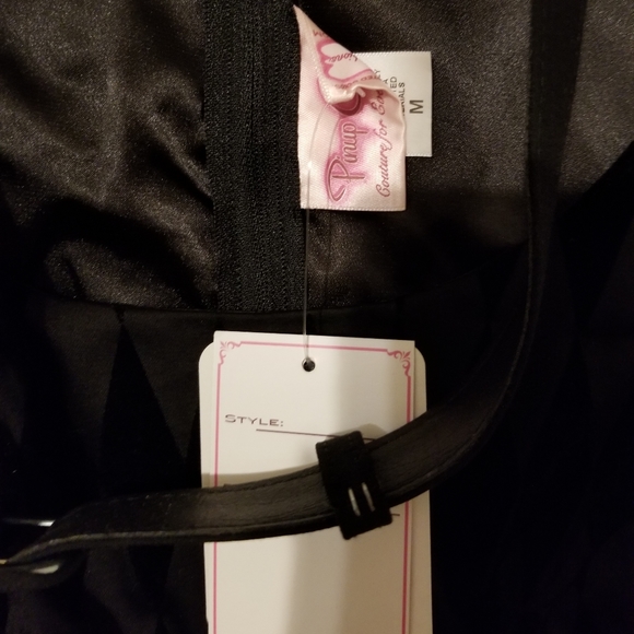 Pinup Couture black flocked harlequin dress - Picture 3 of 4